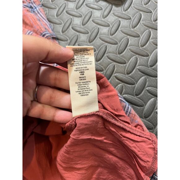 Free People Miss Molly Red and Blue Plaid Deep V Neck Dress Size‎ 4 - Picture 7 of 11